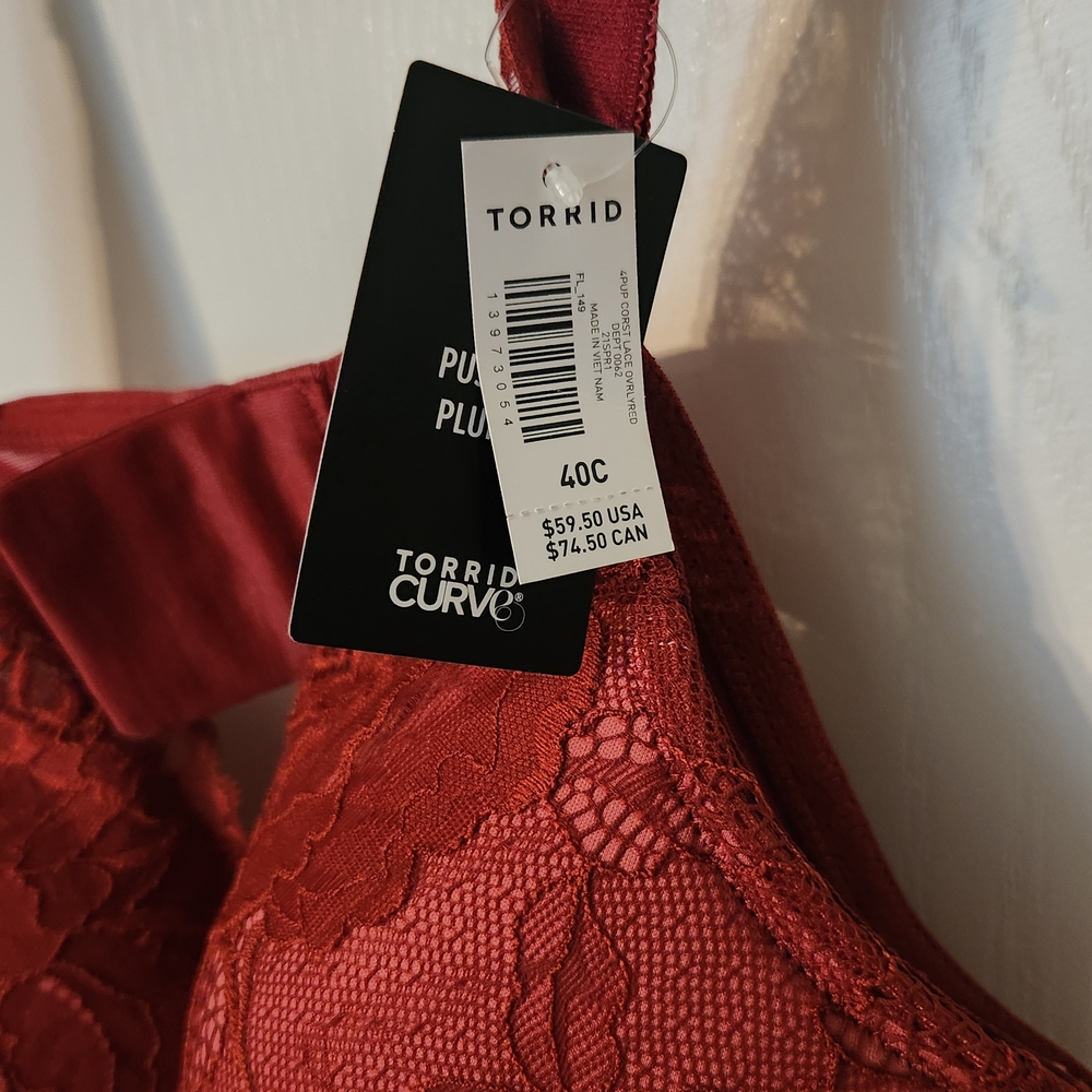 Torrid Scarlet Lace Push-Up Bra